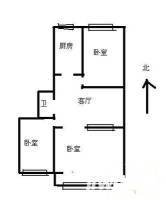 中胜巷3室1厅1卫69㎡户型图