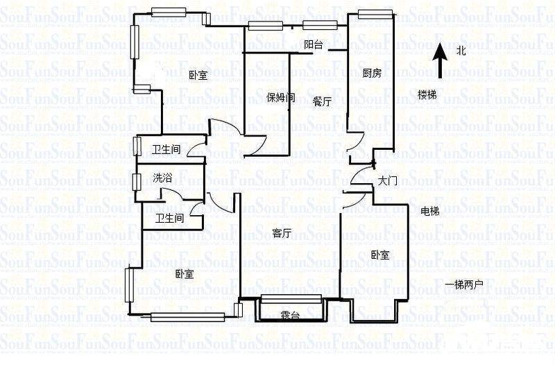 融景城东区3室2厅2卫177㎡户型图