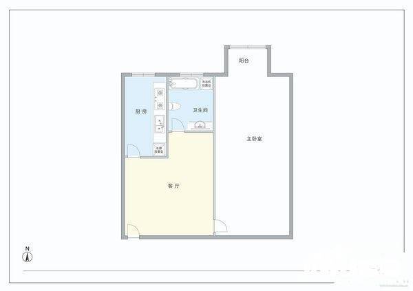 双泉堡甲2号院1室1厅1卫41㎡户型图