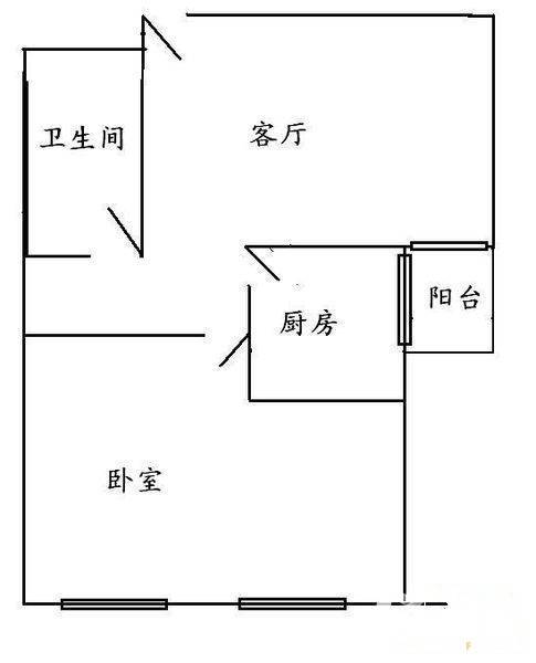 首开东都汇1室1厅1卫105㎡户型图