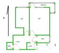 海淀南路小区2室1厅1卫62㎡户型图