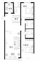 世纪城春荫园2室2厅2卫127㎡户型图