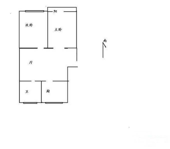 保福寺小区2室1厅1卫60㎡户型图