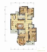 欧洲公馆4室2厅3卫206㎡户型图