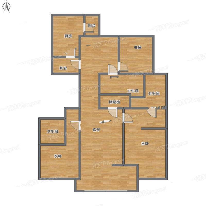 欧洲公馆3室1厅0卫122㎡户型图