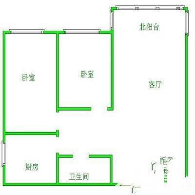 百朗园2室1厅1卫98㎡户型图