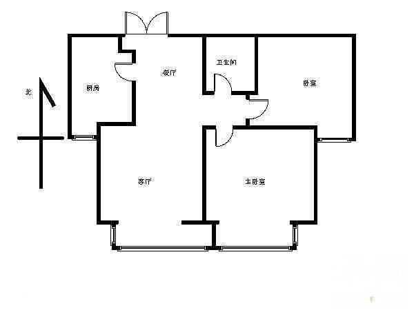 世纪城观山园2室1厅1卫100㎡户型图