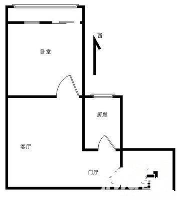 林业楼小区1室1厅1卫50㎡户型图