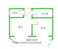 世纪城烟树园1室1厅1卫60㎡户型图