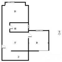 世纪城烟树园2室1厅1卫90㎡户型图