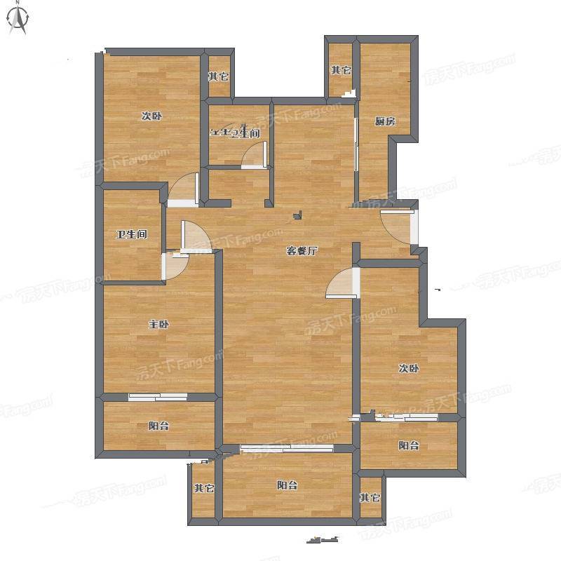 金科王府洋房3室2厅0卫125㎡户型图