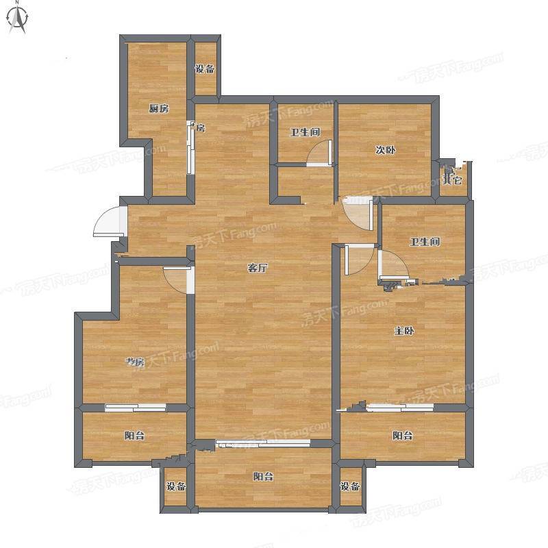 金科王府洋房3室2厅0卫125㎡户型图