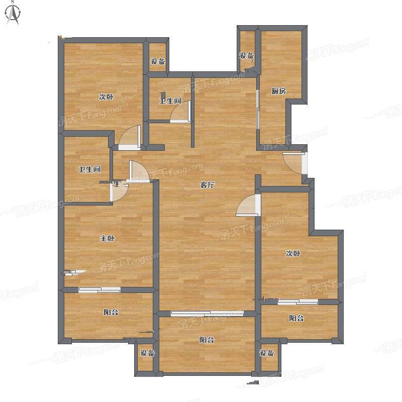 金科王府洋房3室2厅0卫125㎡户型图