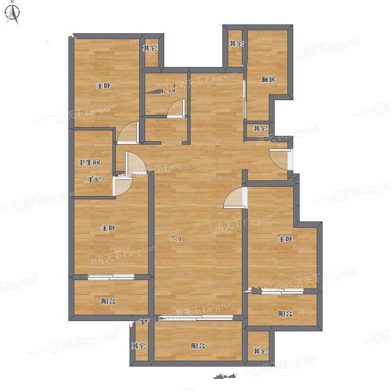 金科王府洋房3室2厅0卫125㎡户型图