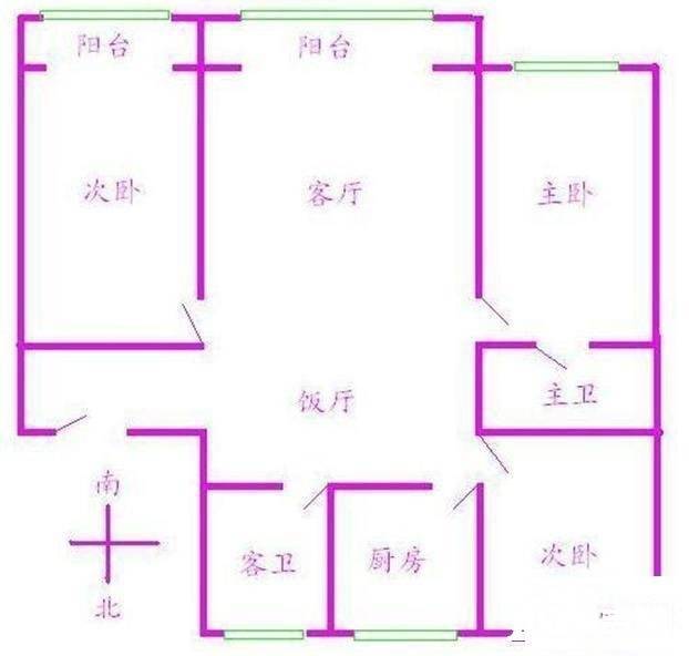 怡升园3室2厅2卫143㎡户型图