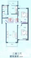 扬州水乡别墅2室2厅1卫105.8㎡户型图