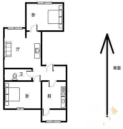 龙华园小区3室1厅1卫98㎡户型图