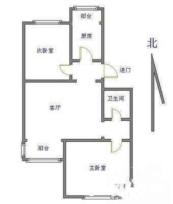 龙华园小区2室1厅1卫87㎡户型图