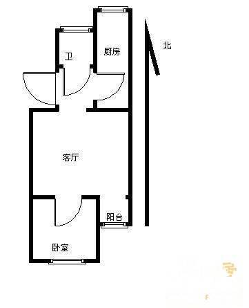 龙华园小区1室1厅1卫60㎡户型图