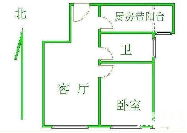 兆丰家园1室1厅1卫55㎡户型图