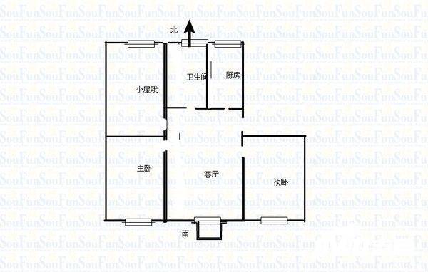 兆丰家园3室1厅1卫120㎡户型图