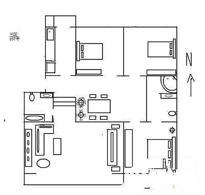 蓝天园4室1厅1卫120㎡户型图