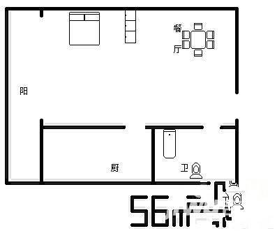 逸品尚枫公寓1室1厅1卫40㎡户型图