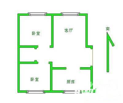 世外桃园2室2厅1卫94㎡户型图