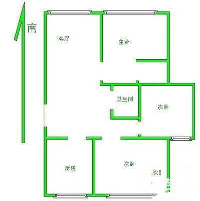 世外桃园3室2厅1卫115㎡户型图