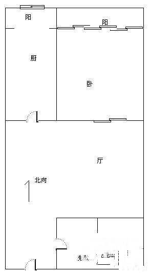 梨花园二期1室1厅1卫66㎡户型图