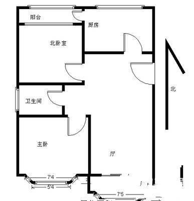 花涧溪二期2室1厅1卫93㎡户型图