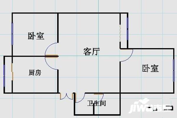 兴房苑2室2厅1卫99㎡户型图