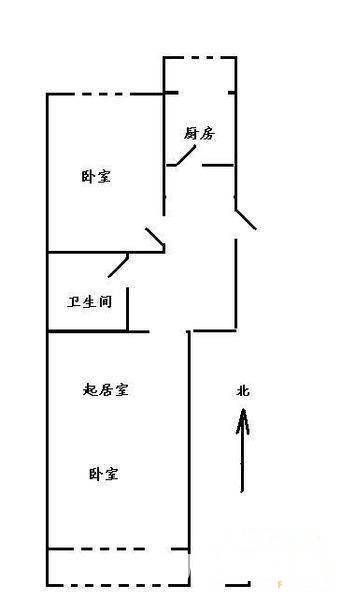 宜春里2室1厅1卫53㎡户型图