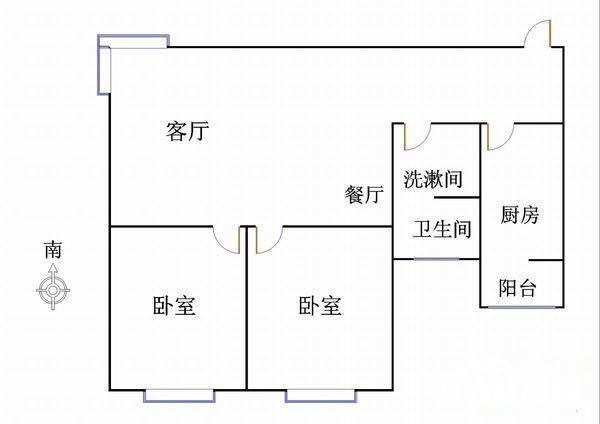 碧桂园小区二区2室1厅1卫95㎡户型图