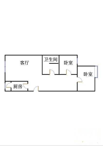 碧桂园小区二区2室1厅1卫95㎡户型图