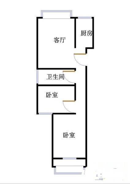 碧桂园小区二区2室1厅1卫95㎡户型图