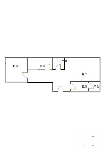 碧桂园小区二区2室1厅1卫95㎡户型图