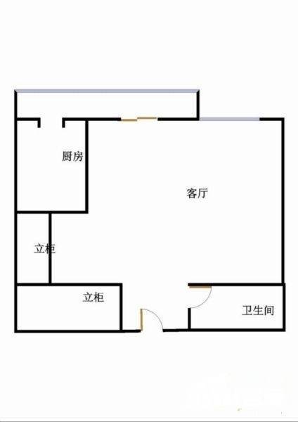 碧桂园小区二区1室1厅1卫60㎡户型图