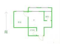 聪慧小区1室2厅1卫46㎡户型图