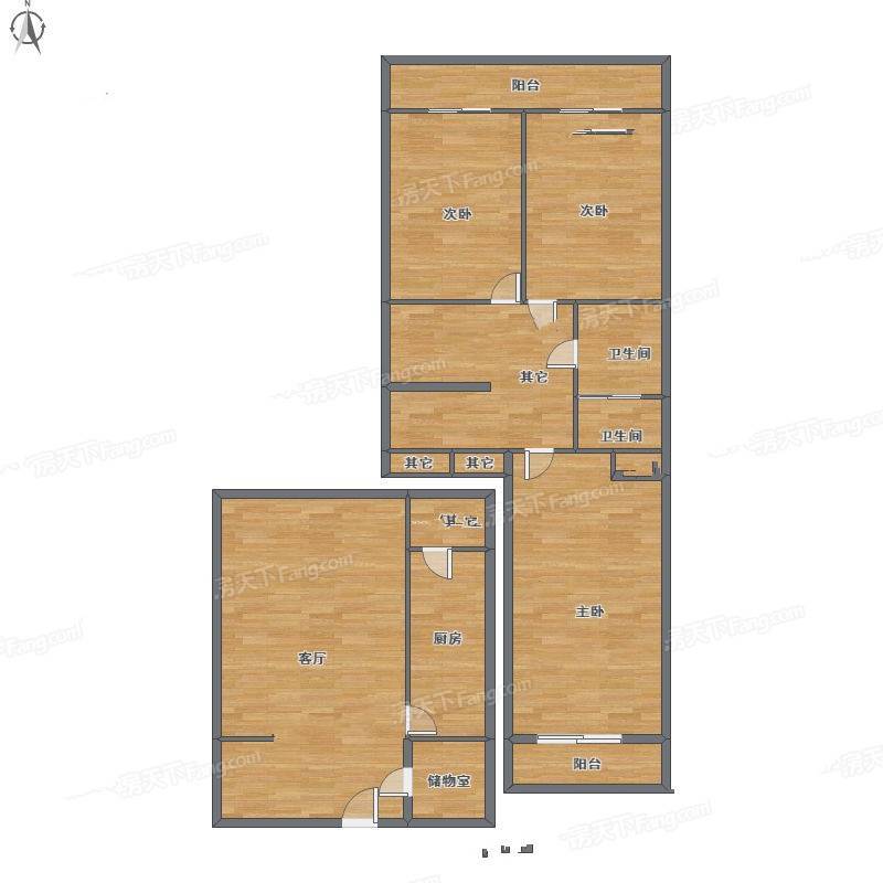 房山时尚家园3室1厅0卫169㎡户型图