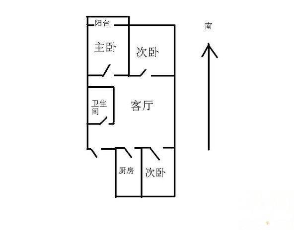 房山月华新村3室1厅1卫100㎡户型图