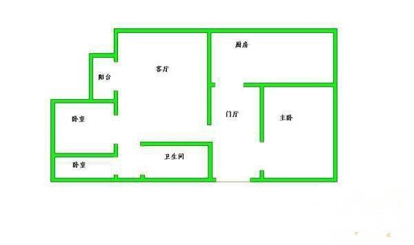 康馨园3室2厅1卫109㎡户型图