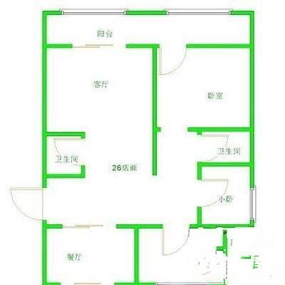 梅花庄小区3室2厅2卫107㎡户型图