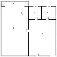 月季园二区1室1厅1卫45㎡户型图