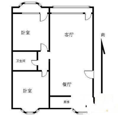 群芳新区2室2厅1卫82㎡户型图