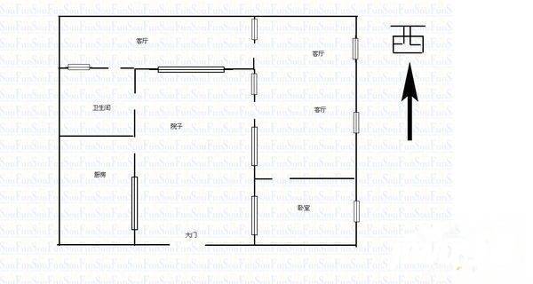 黄化门小区8室1厅1卫320㎡户型图