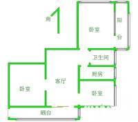 集达家园3室1厅1卫85㎡户型图