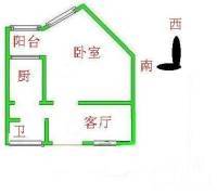 甘家口18号楼1室1厅1卫48㎡户型图