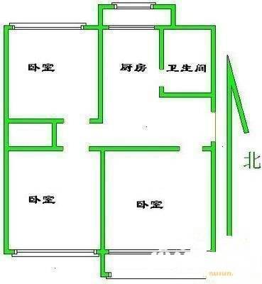 韶九小区3室1厅1卫95㎡户型图