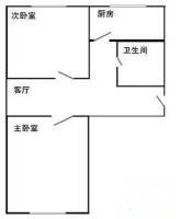 蓝旗营小区2室1厅1卫102㎡户型图